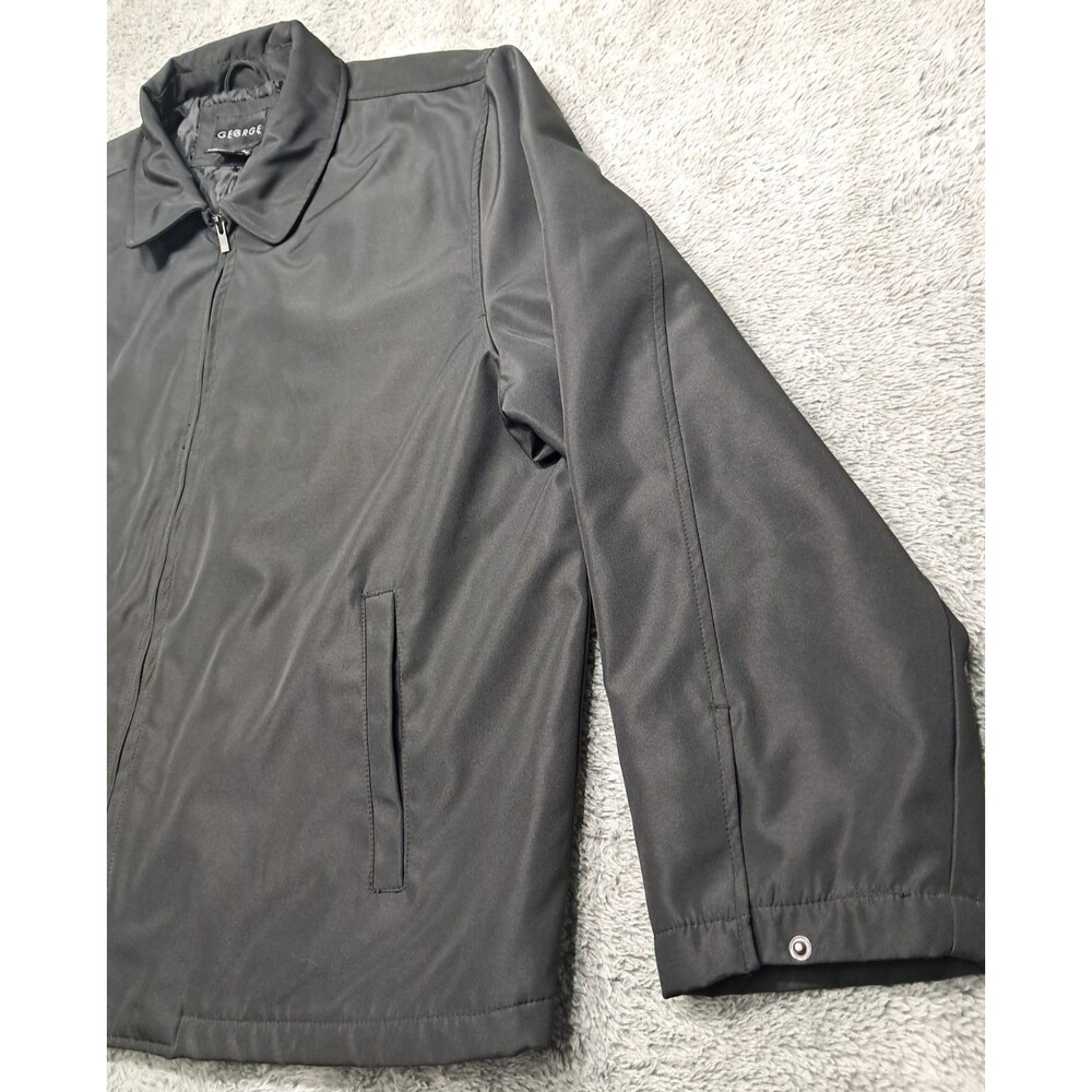 George XL 46/48  Jacket Men’s Dress Coat Pockets Office Business Polyester Zip - Picture 3 of 10